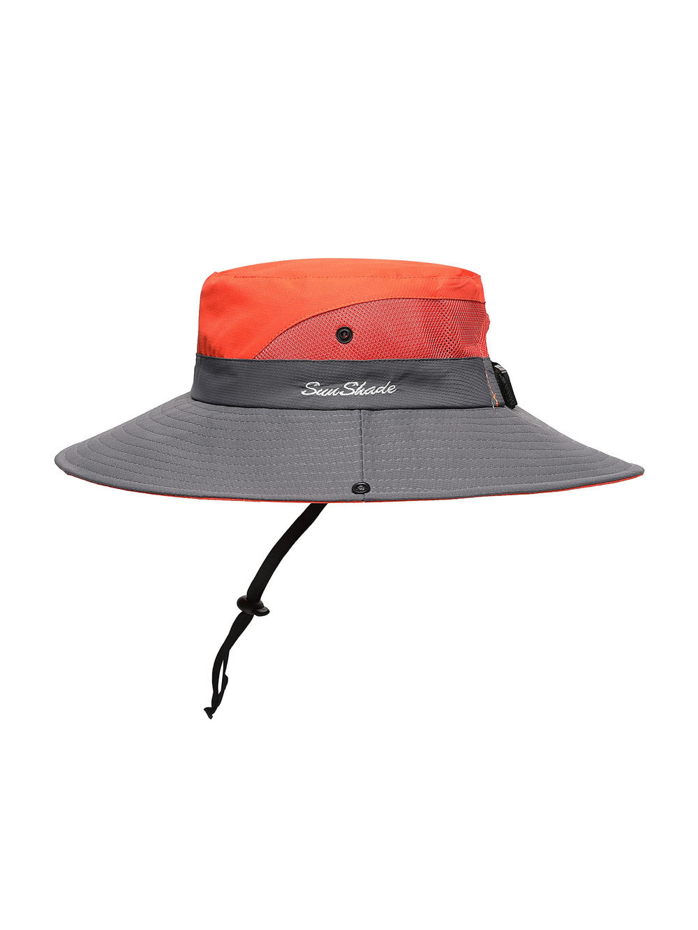 Womens Summer Sun Hat Beach Hat Wide Brim Outdoor UV | Orange-Gray | Size 6-7